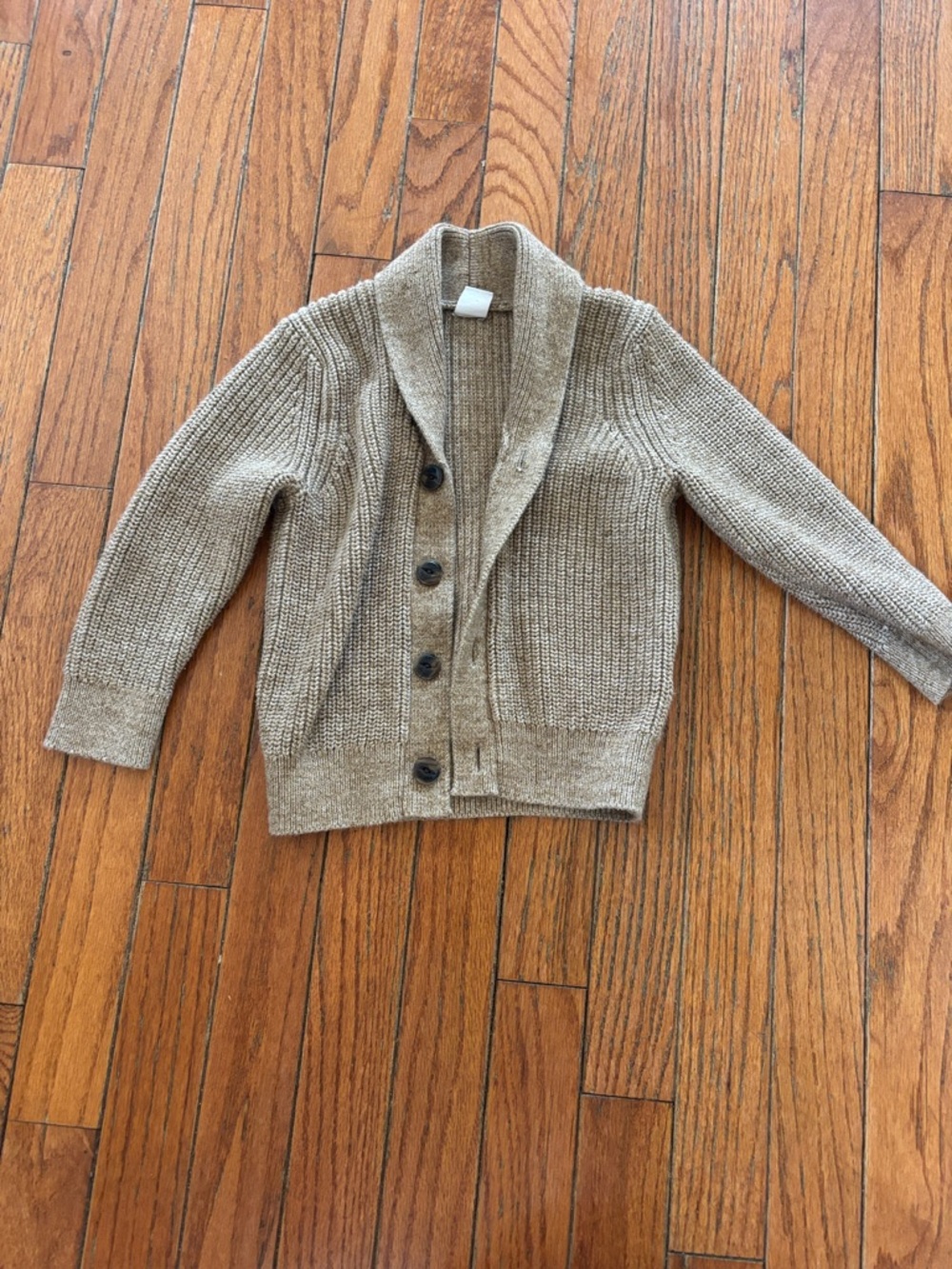 GAP Shawl Collar Button-Up Sweater Cardigan in Beige/Tan